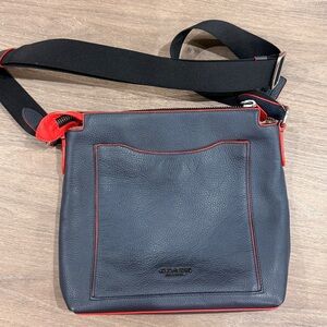 Coach Men's Black and Red Messenger Bag
